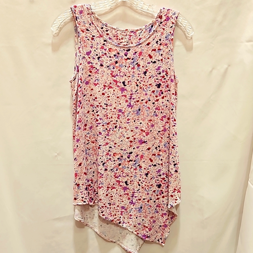 Ruff Hewn Grey, Paint Spatter, A-symmetrical,  Stretch knit, Sz XS